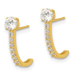 14k Madi K Polished CZ Post J-Hoop Earrings - Product Photo