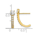 14k Madi K Polished CZ Post J-Hoop Earrings - Product Photo