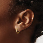 14k Madi K Polished CZ Link Post Hoop Earrings - Product Photo