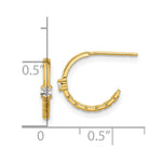 14k Madi K Polished CZ Link Post Hoop Earrings - Product Photo