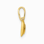 14K Yellow Gold Polished CZ Heart Pendant - Product Photo