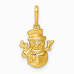 14K Yellow Gold Polished Snowman Pendant - Product Photo