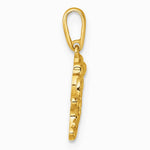 14K Yellow Gold Polished Smiling Gingerbread Pendant - Product Photo