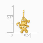 14K Yellow Gold Polished Smiling Gingerbread Pendant - Product Photo