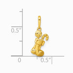 14K Yellow Gold Polished Stocking with Candy Pendant - Product Photo