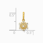 14K Yellow Gold Polished CZ Snowflake Pendant - Product Photo