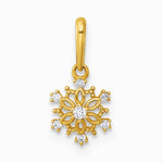 14K Yellow Gold Polished CZ Snowflake Pendant - Product Photo