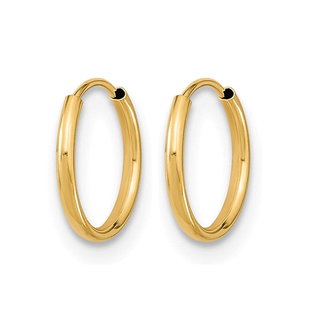 14K Yellow Gold Endless Hoop Earrings - Product Photo