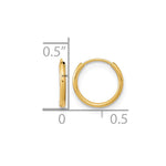 14K Yellow Gold Endless Hoop Earrings - Product Photo