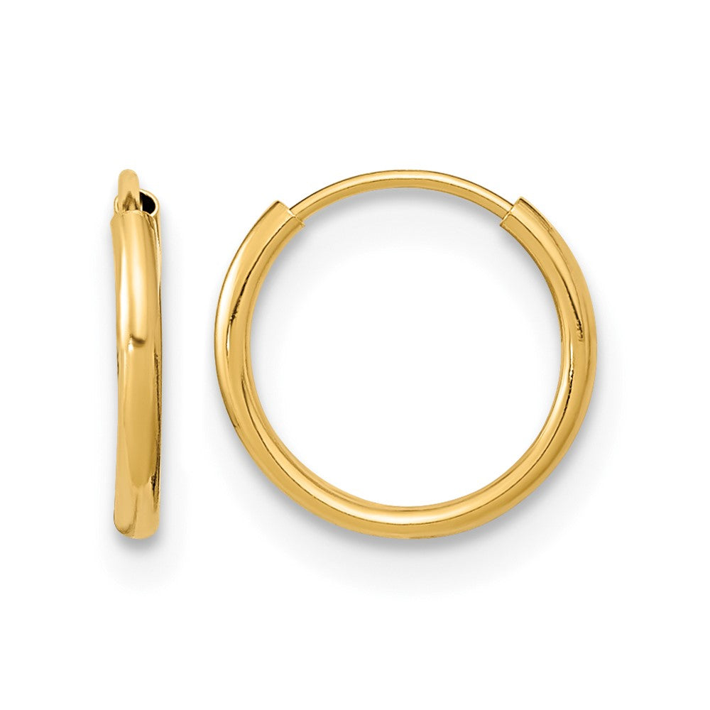 14K Yellow Gold Endless Hoop Earrings - Product Photo