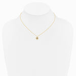 14K Yellow Gold 3mm Garnet Heart Birthstone Necklace - Product Photo