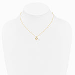 14K Yellow Gold 3mm Aquamarine Heart Birthstone Necklace - Product Photo