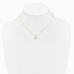 14K Yellow Gold 3mm White Zircon Heart Birthstone Necklace - Product Photo
