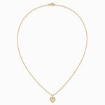 14K Yellow Gold 3mm White Zircon Heart Birthstone Necklace - Product Photo