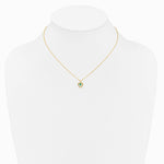 14K Yellow Gold 3mm Emerald Heart Birthstone Necklace - Product Photo