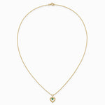 14K Yellow Gold 3mm Emerald Heart Birthstone Necklace - Product Photo