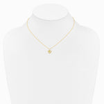 14K Yellow Gold 3mm Peridot Heart Birthstone Necklace - Product Photo