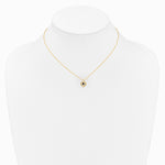 14K Yellow Gold 3mm Sapphire Heart Birthstone Necklace - Product Photo