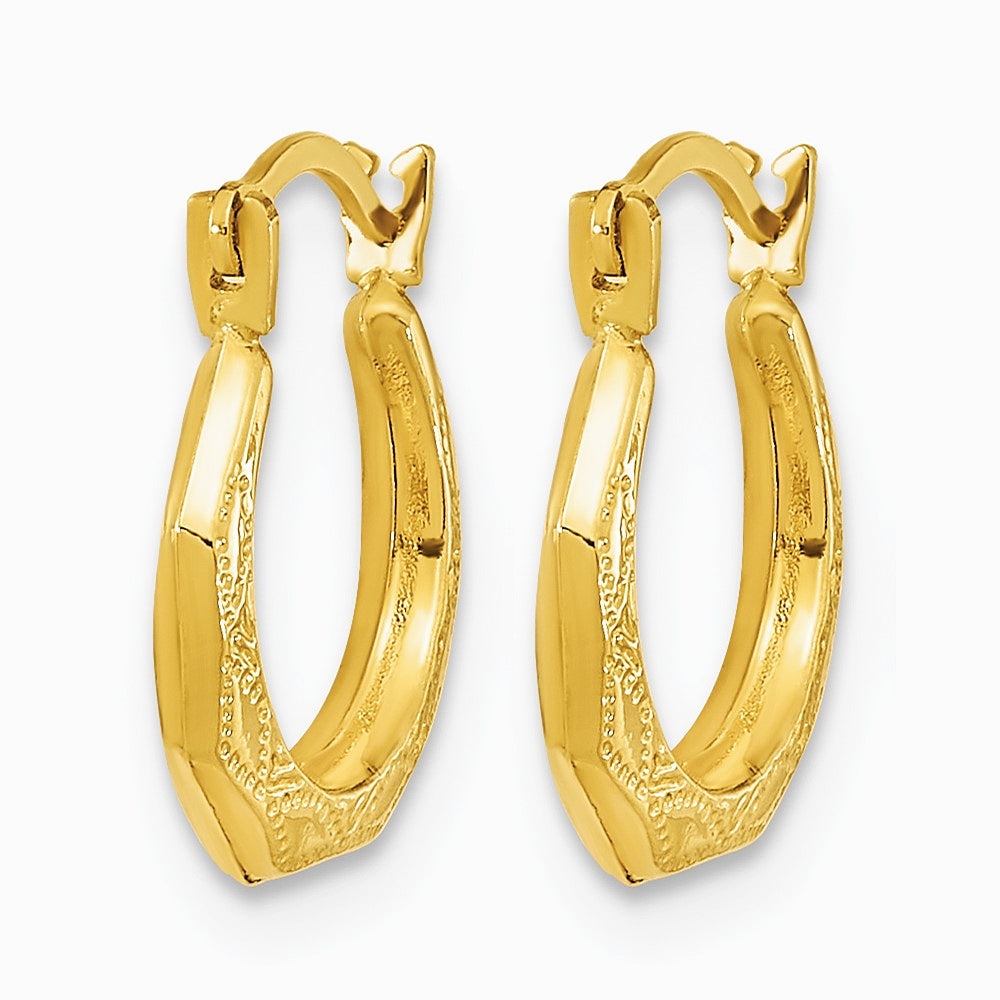 14K Yellow Gold Hinged Earrings - Product Photo