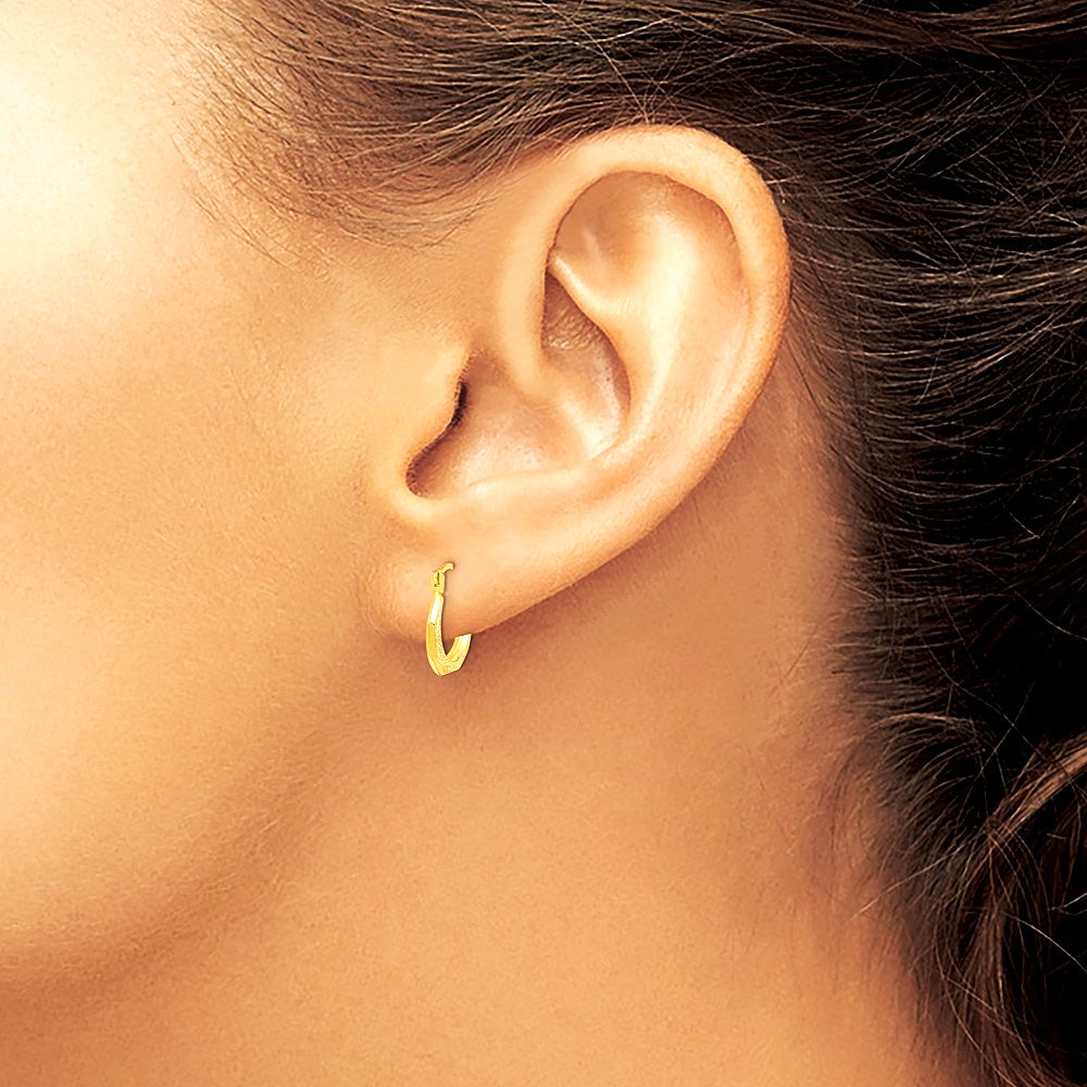14K Yellow Gold Hinged Earrings - Product Photo