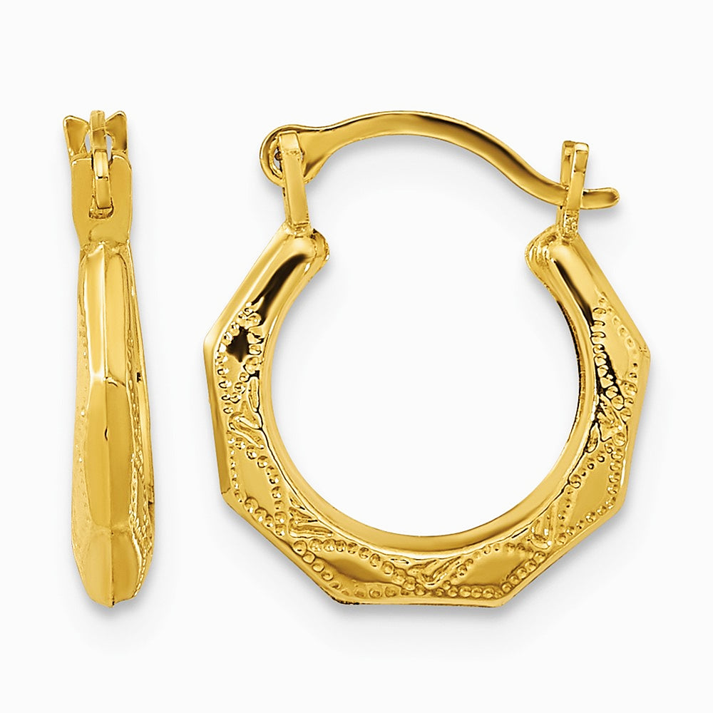 14K Yellow Gold Hinged Earrings