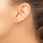 14K Yellow Gold CZ Hinged Hoop Earrings - Product Photo