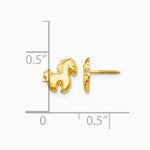 14K Yellow Gold Pony Screwback Earrings - Product Photo