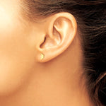 14K Yellow Gold Moon w/ face Post Earrings - Product Photo