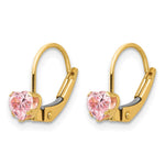 14k Madi K Leverback 4mm Pink CZ Earrings - Product Photo