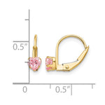 14k Madi K Leverback 4mm Pink CZ Earrings - Product Photo