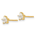 14K Yellow Gold Madi K CZ 4mm Star Post Earrings - Product Photo