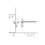 14k White Gold Madi K Children's Cross Post Earrings - Product Photo