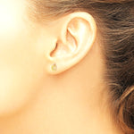 14K Two-tone Yellow & Rose Gold Children's Crown Post Earrings - Product Photo