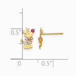 14K Two-tone Yellow & Rose Gold CZ Children's Reindeer Post Earrings - Product Photo