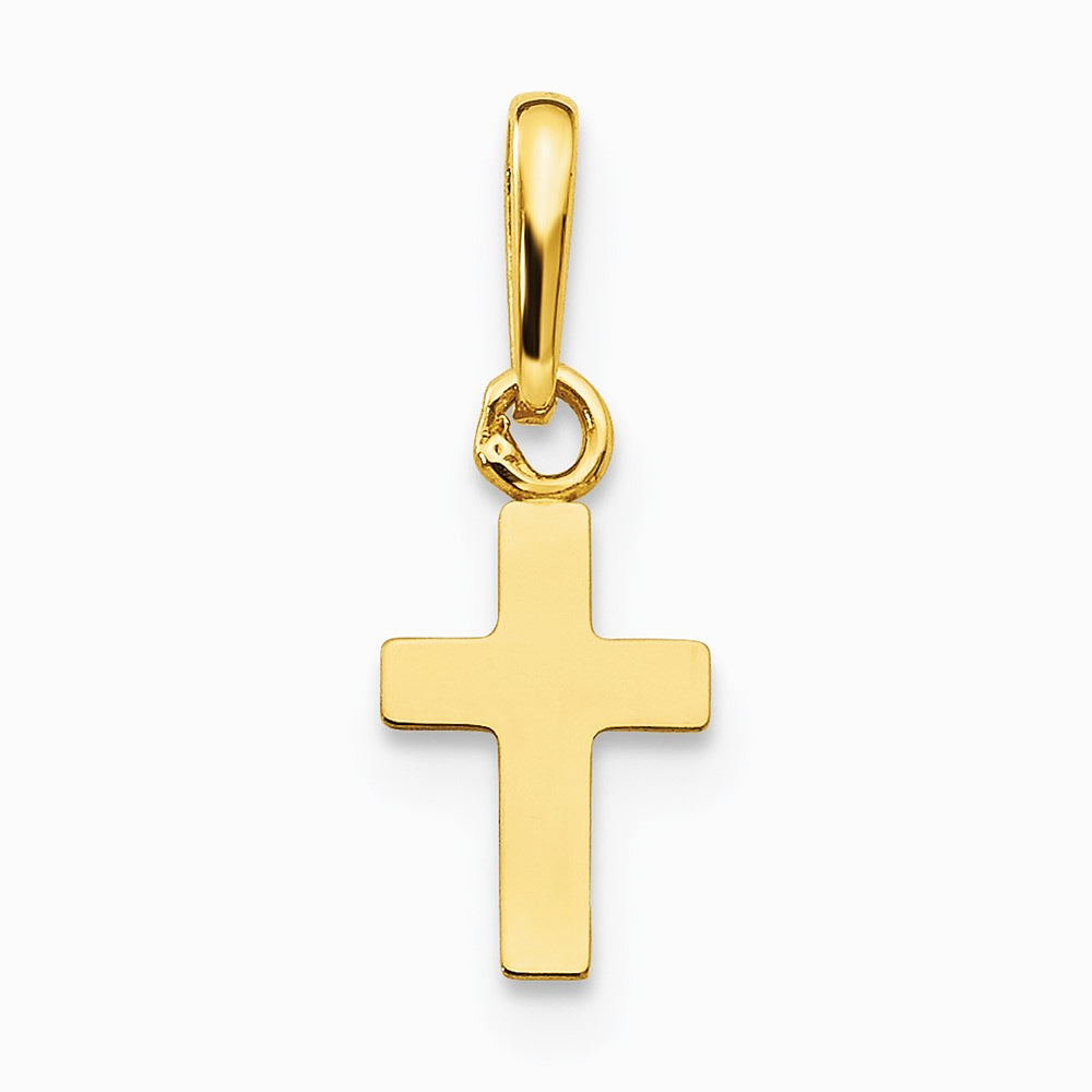 14K Yellow Gold Children's Cross Pendant - Product Photo