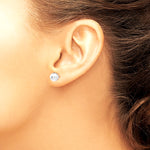 14K White Gold Polished Diamond Cut 7MM Ball Post Earrings - Product Photo