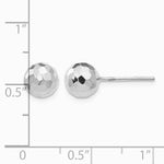14K White Gold Polished Diamond Cut 7MM Ball Post Earrings - Product Photo
