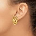 14k Polished Fancy Omega Back Post Earrings - Product Photo