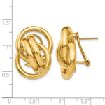 14k Polished Fancy Omega Back Post Earrings - Product Photo