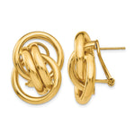 14k Polished Fancy Omega Back Post Earrings - Product Photo
