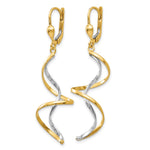14k Two-tone Spiral Dangle Earrings - Product Photo