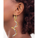 14k Two-tone Spiral Dangle Earrings - Product Photo
