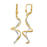 14k Two-tone Spiral Dangle Earrings - Product Photo