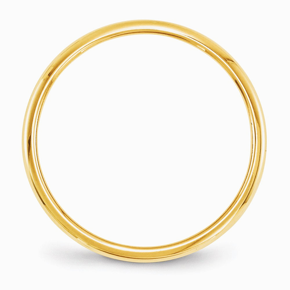 14K Yellow Gold 14KY 2mm Half Round Band Size 10 - Product Photo