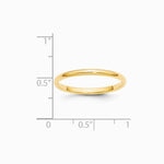 14K Yellow Gold 14KY 2mm Half Round Band Size 10 - Product Photo