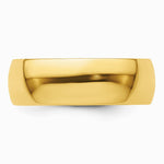 14K Yellow Gold 14KY 7mm LTW Half Round Band Size 10 - Product Photo