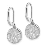Sterling Silver Rhodium-Plated Polished Crystal Sand Dollar Dangle Earrings - Product Photo