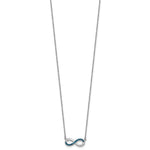 Sterling Silver Rhodium-Plated Polished Crystal Eternity 16.5 +2in Necklace - Product Photo