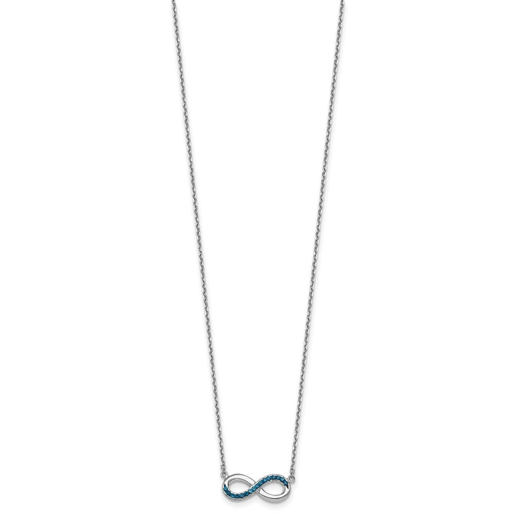 Sterling Silver Rhodium-Plated Polished Crystal Eternity 16.5 +2in Necklace - Product Photo