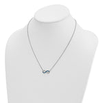 Sterling Silver Rhodium-Plated Polished Crystal Eternity 16.5 +2in Necklace - Product Photo